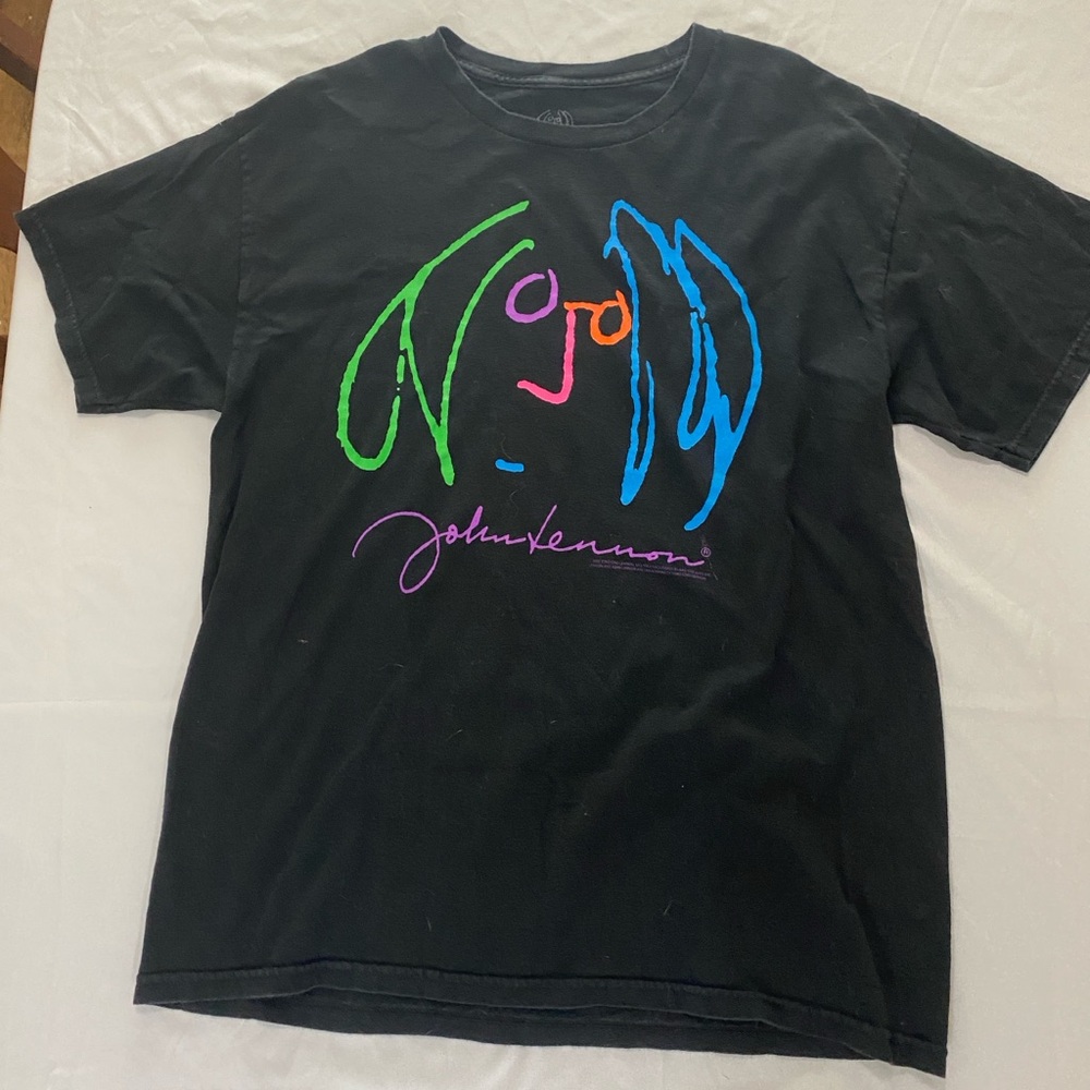 Black John Lennon T-Shirt with Colorful Design
